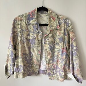 Vintage Floral Denim Women's Jacket